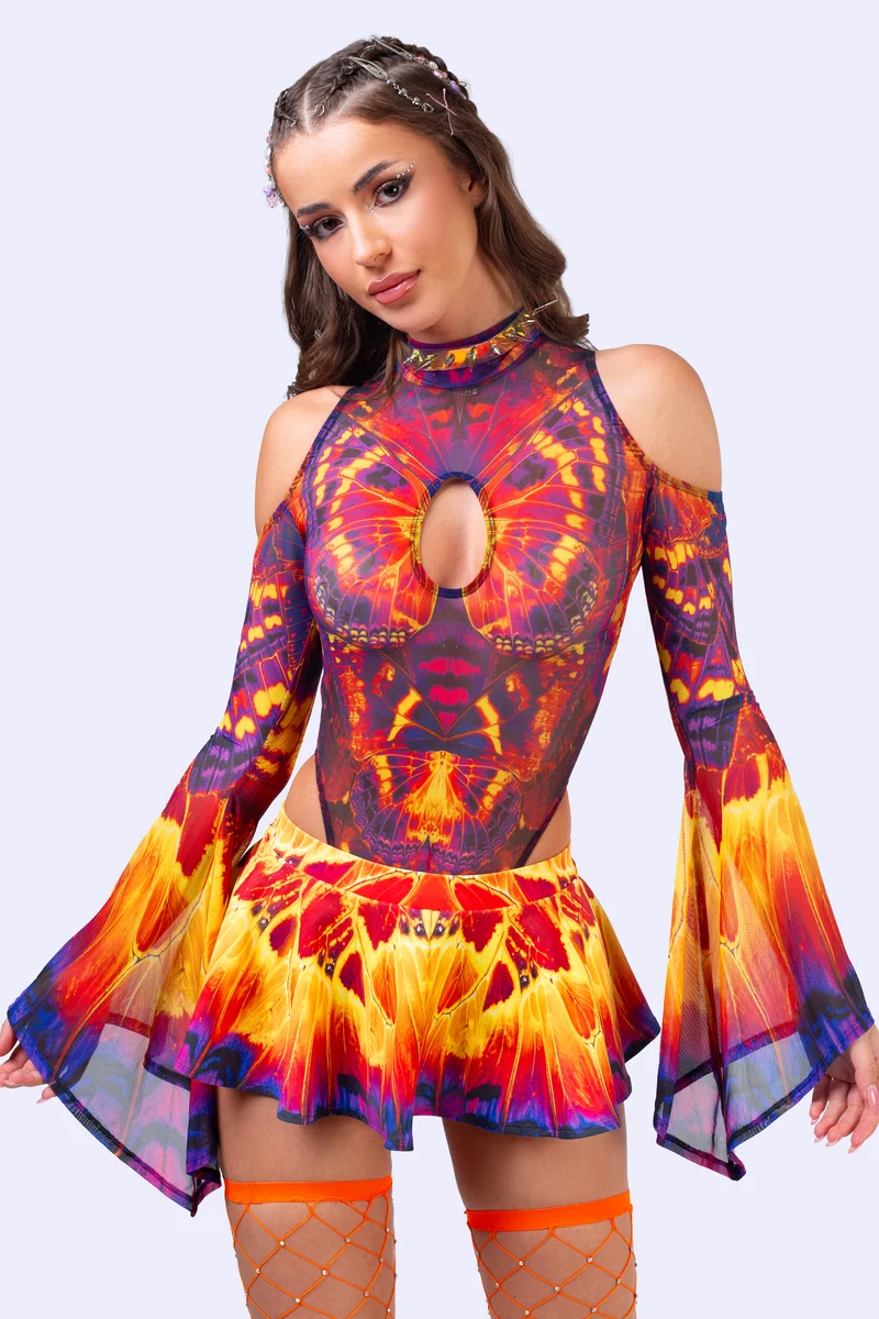 Solar Bloom Micro Skirt Set