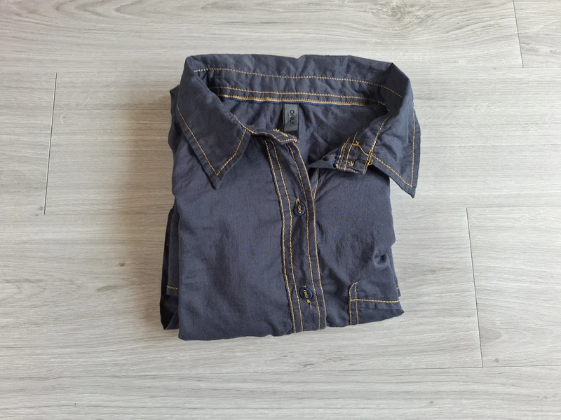 ONLY Hemdbluse Kontrastnähte Blau 36