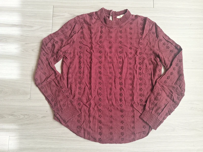 H&M LOGG Lochstickerei Bluse 38