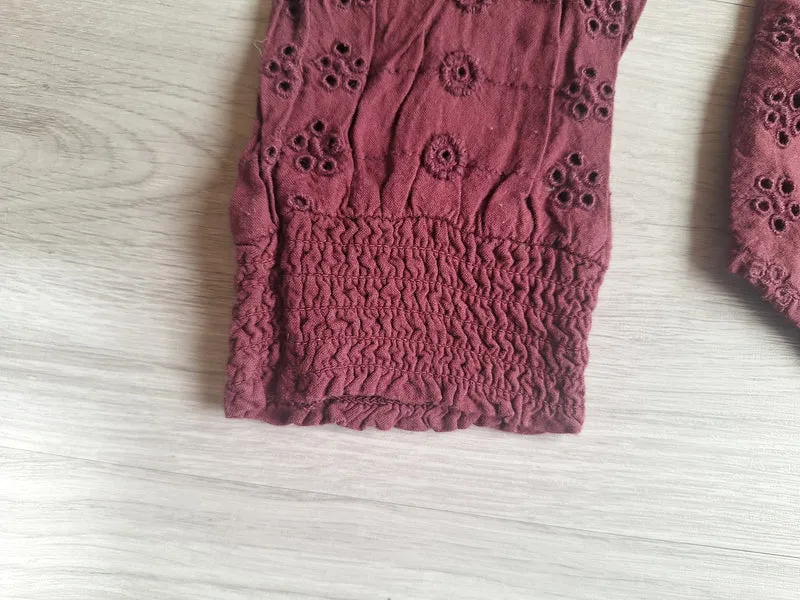 H&M LOGG Lochstickerei Bluse 38