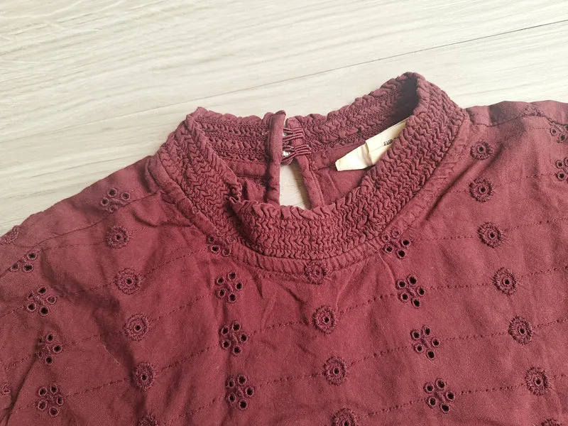 H&M LOGG Lochstickerei Bluse 38