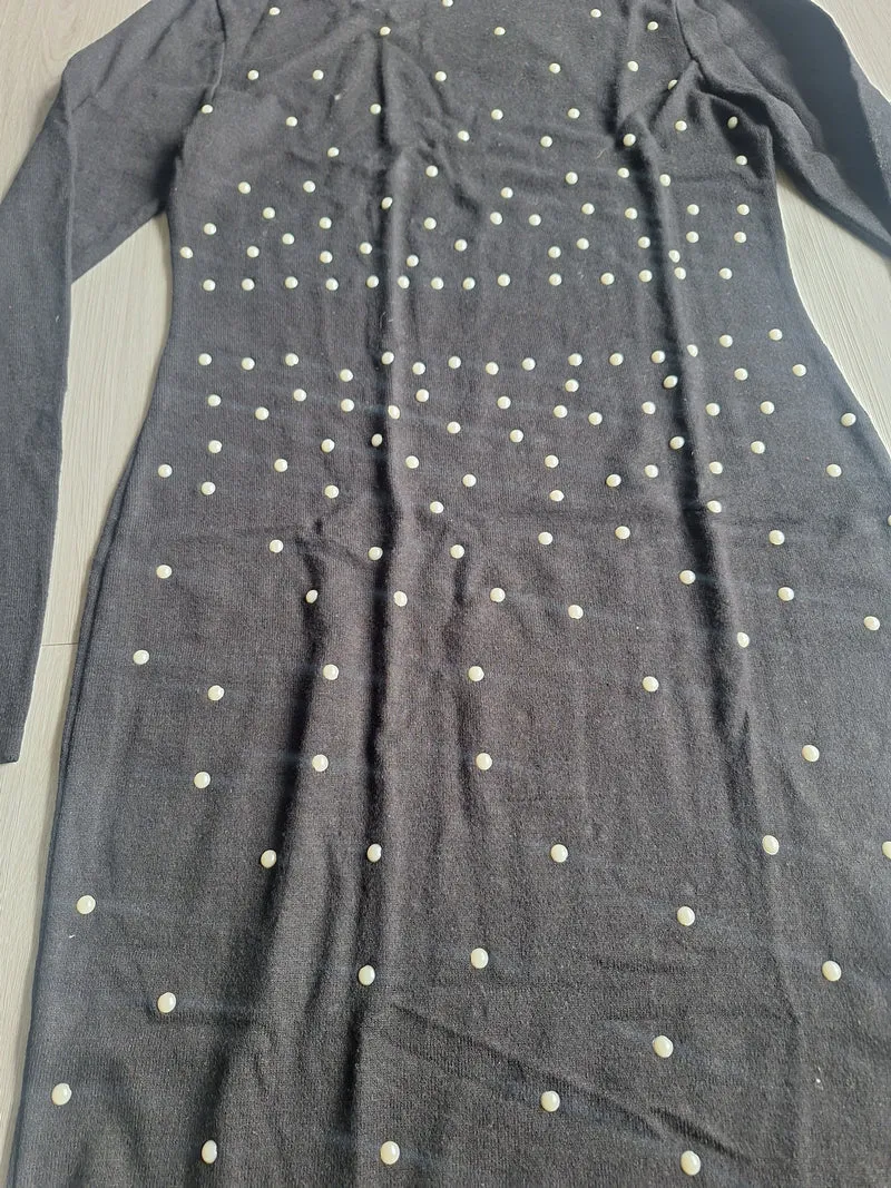 Bodyflirt Strickkleid Nietenoptik 36/38