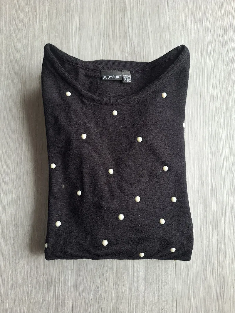 Bodyflirt Strickkleid Nietenoptik 36/38