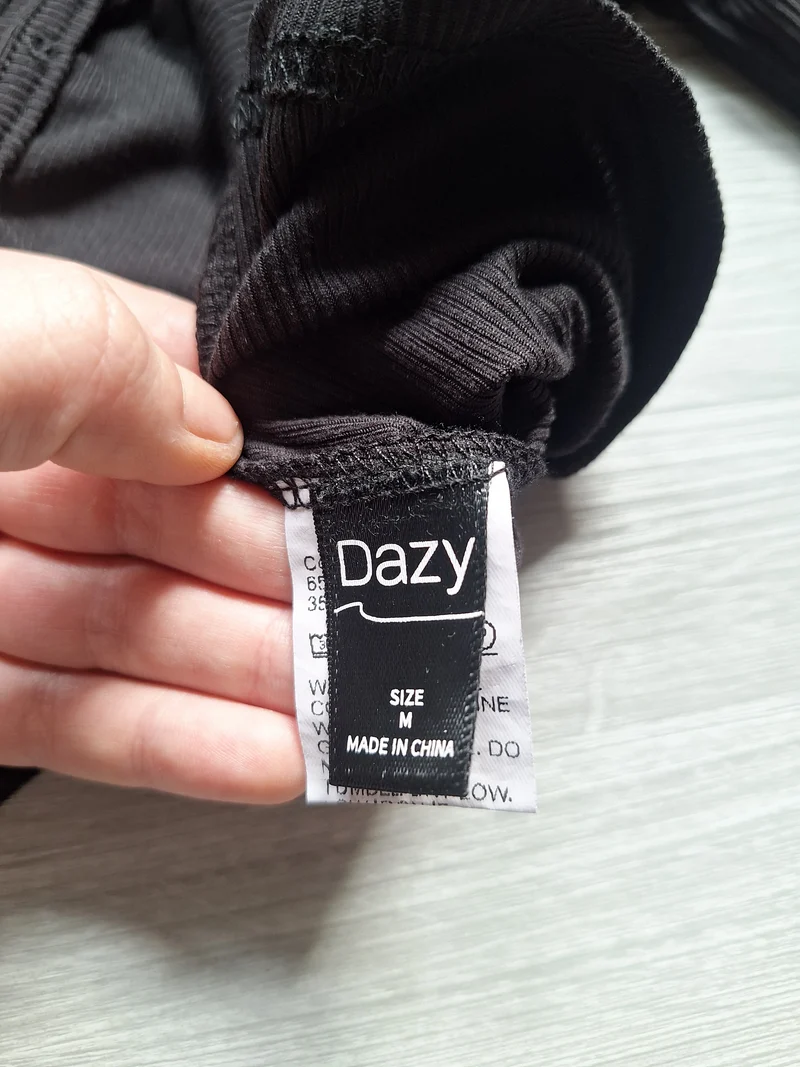 Shein Rippshirt Perlenknöpfen 38