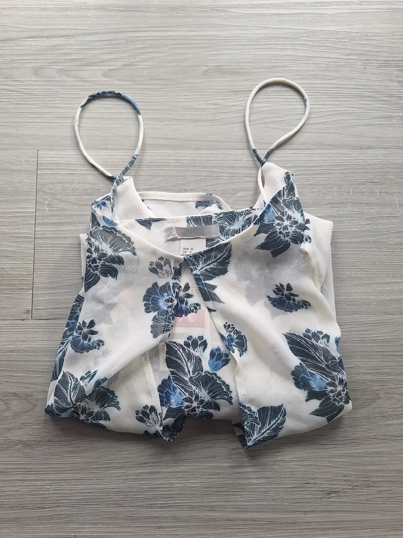H&M Spaghettitop Blumenprint 36