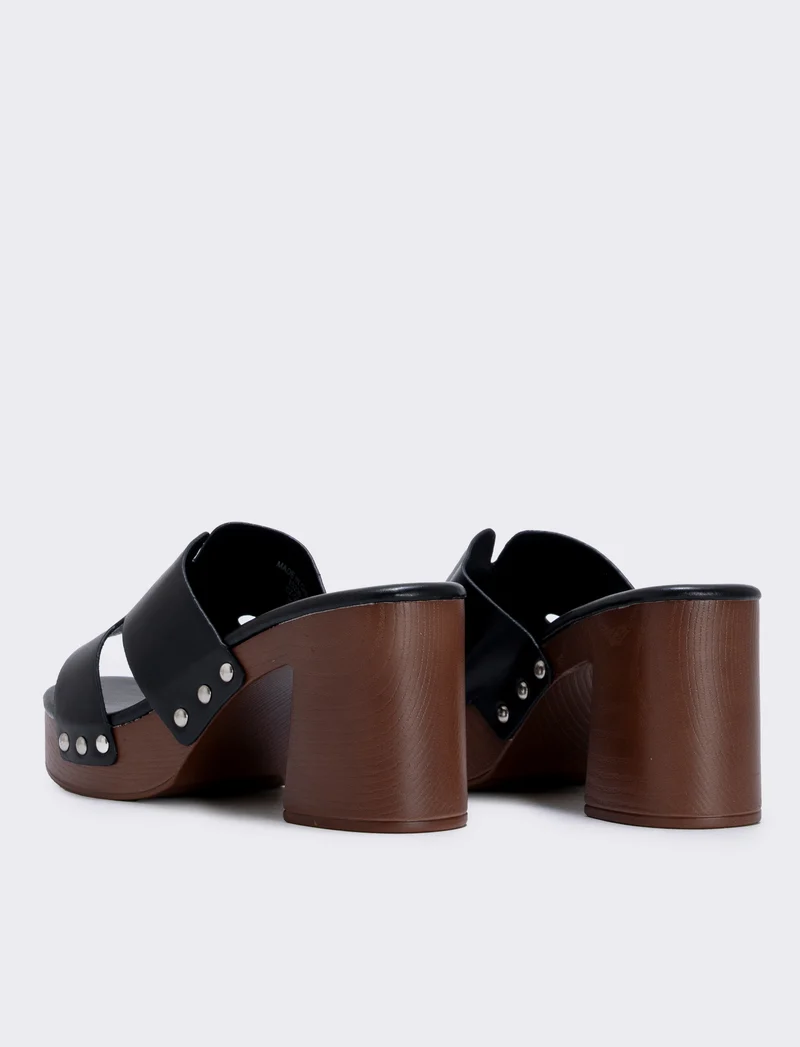 Sabot in poliuretano, tacco 90 mm - Nero