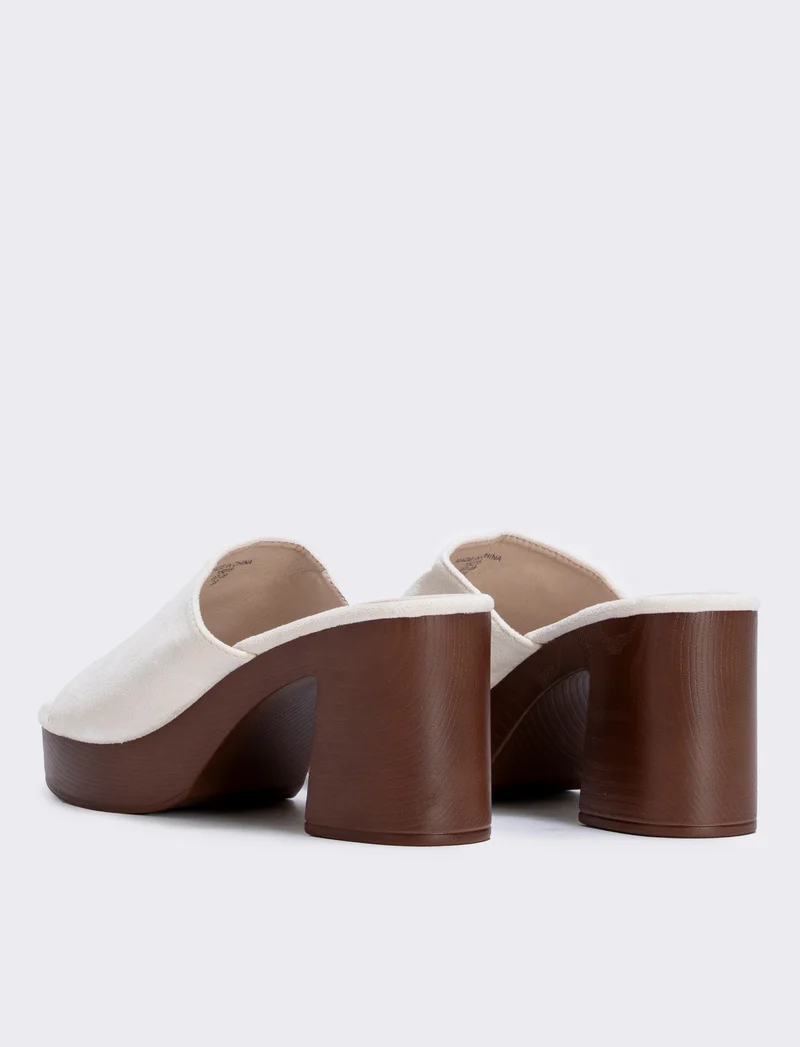 Sabot beige con tacco alto da - Beige