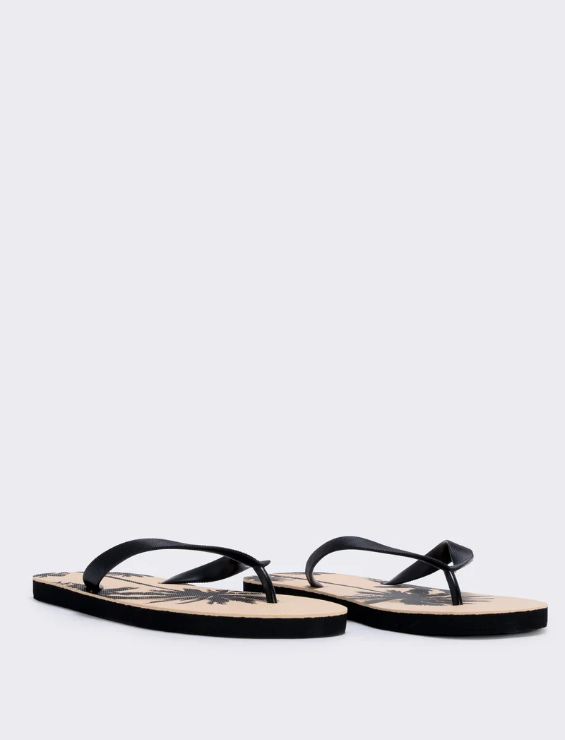 Infradito da uomo con palme in PVC - Nero