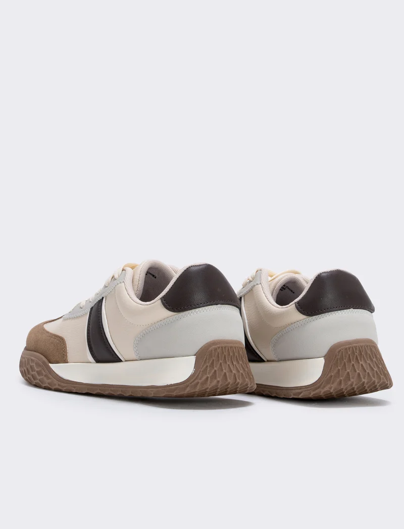 Sneakers beige multielementi da uomo - Beige