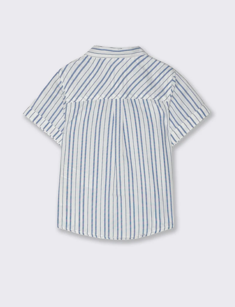 Camicia tinto filo da neonato - Bianco