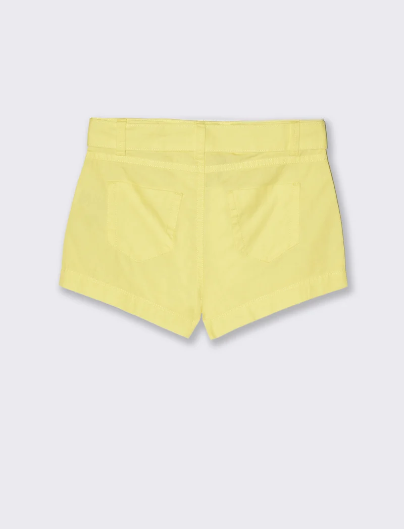 Short in popeline da bambina - Giallo