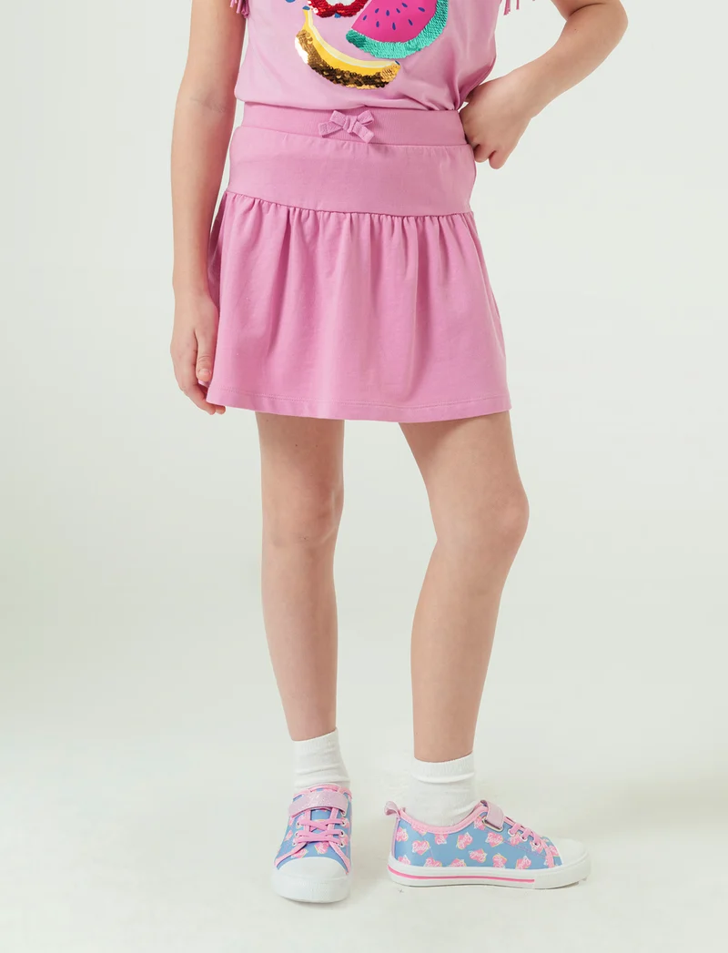 Gonna in felpa da bambina - Rosa