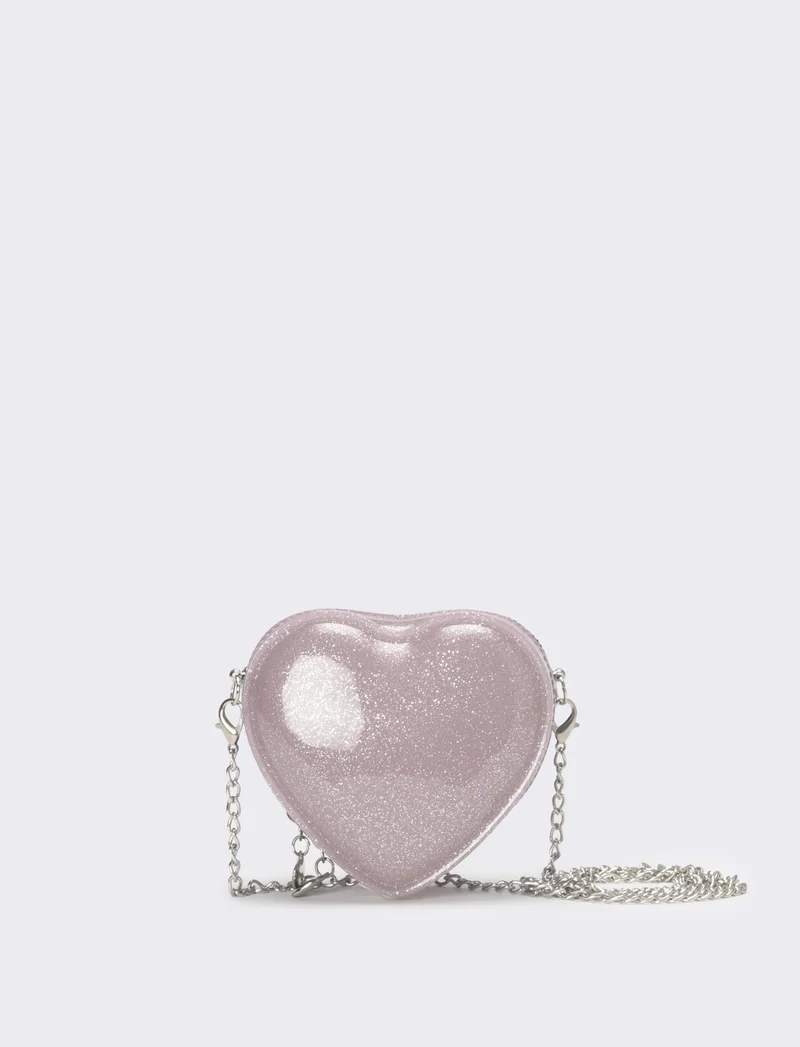 Borsa bambina cuore con glitter - Rosa
