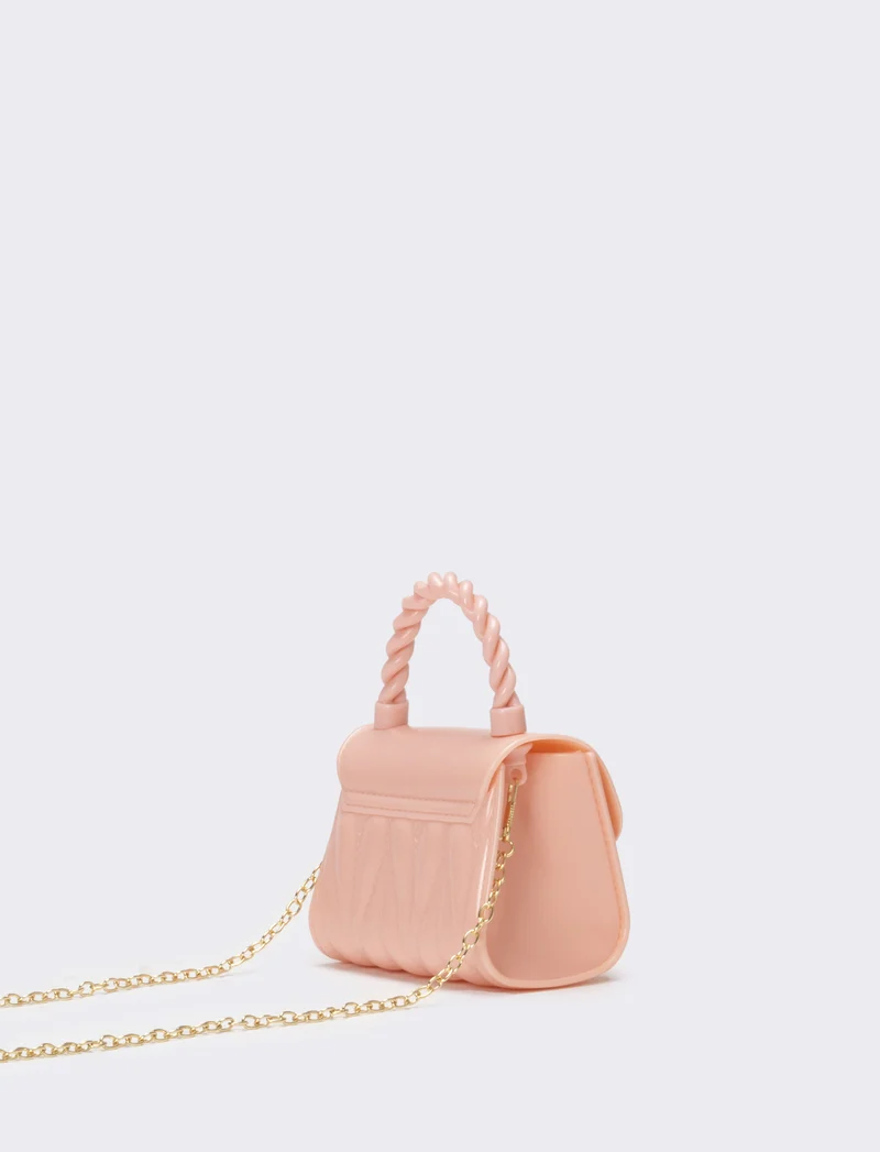 Borsa bambina con patta e chiusura cuore - Rosa