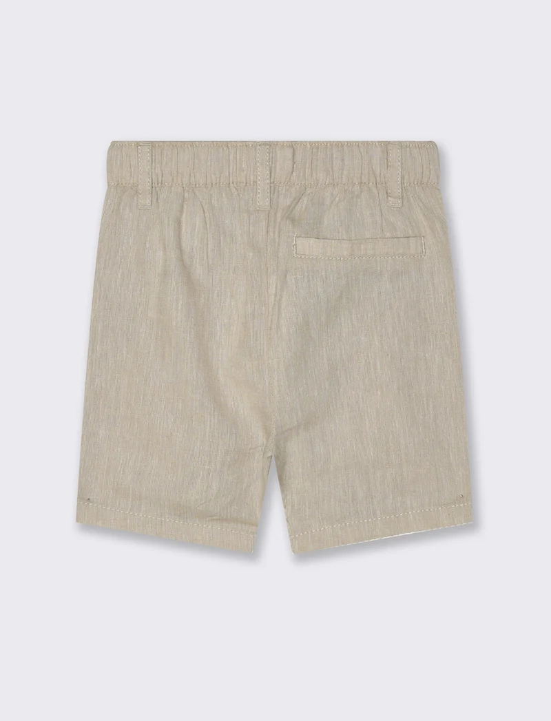 Shorts in misto lino da neonato - Beige