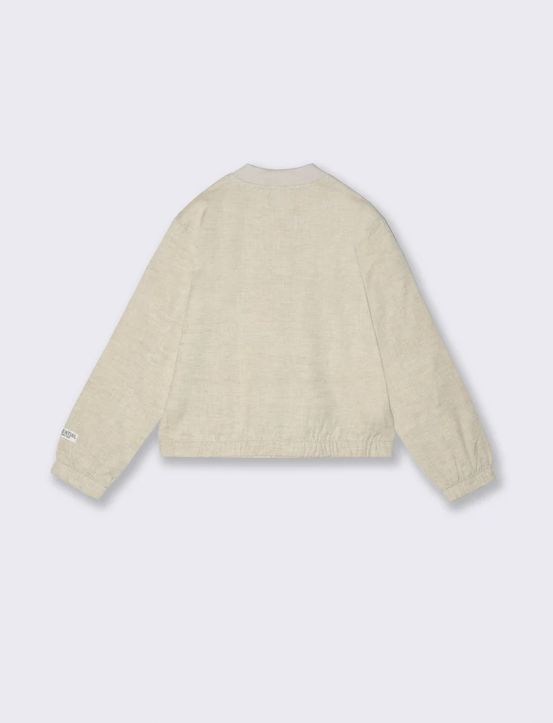 Bomber misto lino da bambino - Sabbia