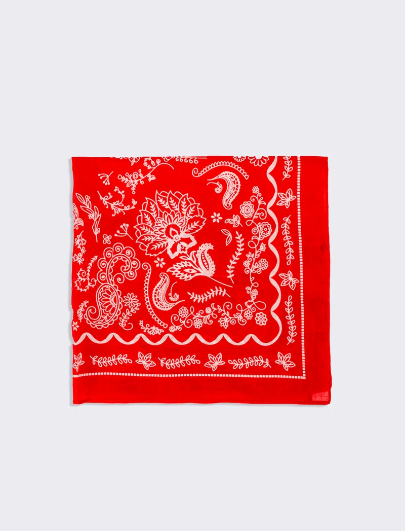 Foulard uomo 50x50cm 100% cotone bandana - Rosso