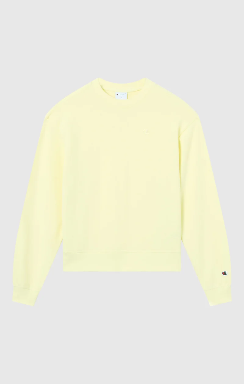 Women’s Lightweight Crewneck Sweatshirt with Tonal Embroidered “C” Logo Icons