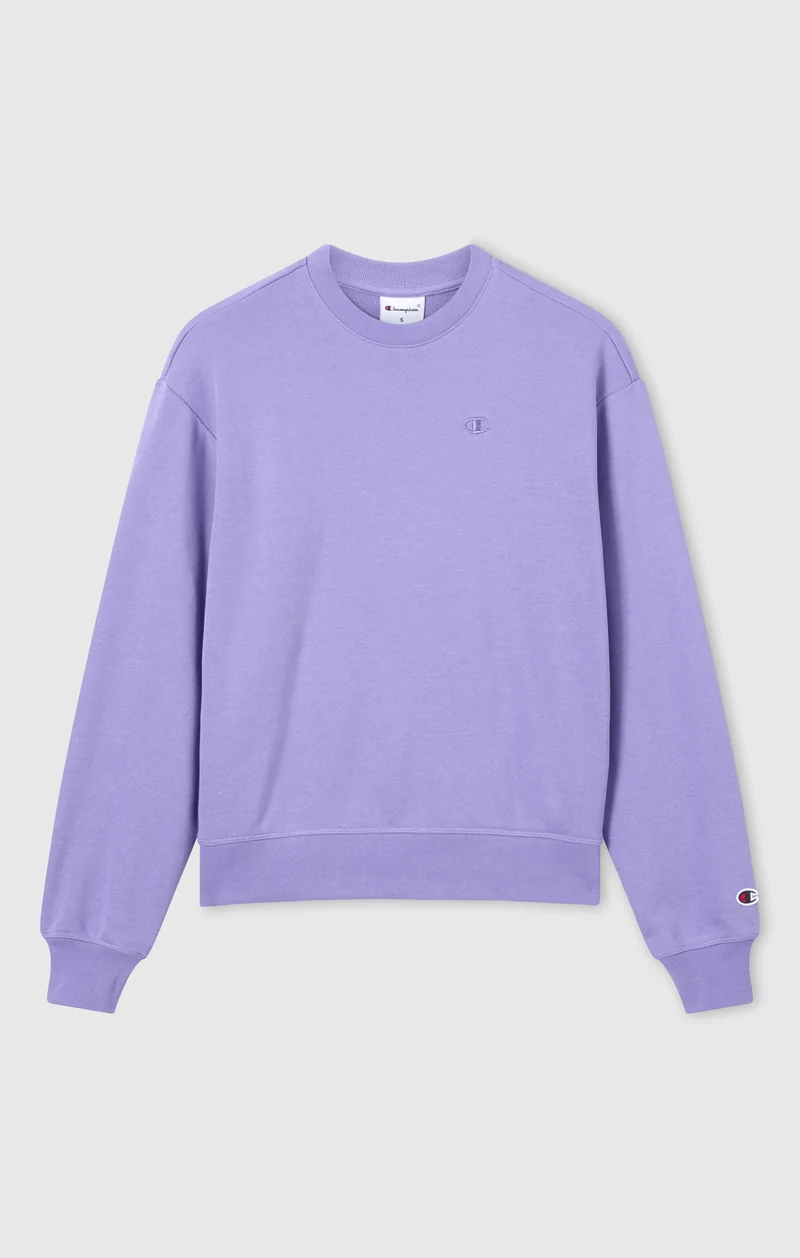 Women’s Lightweight Crewneck Sweatshirt with Tonal Embroidered “C” Logo Icons