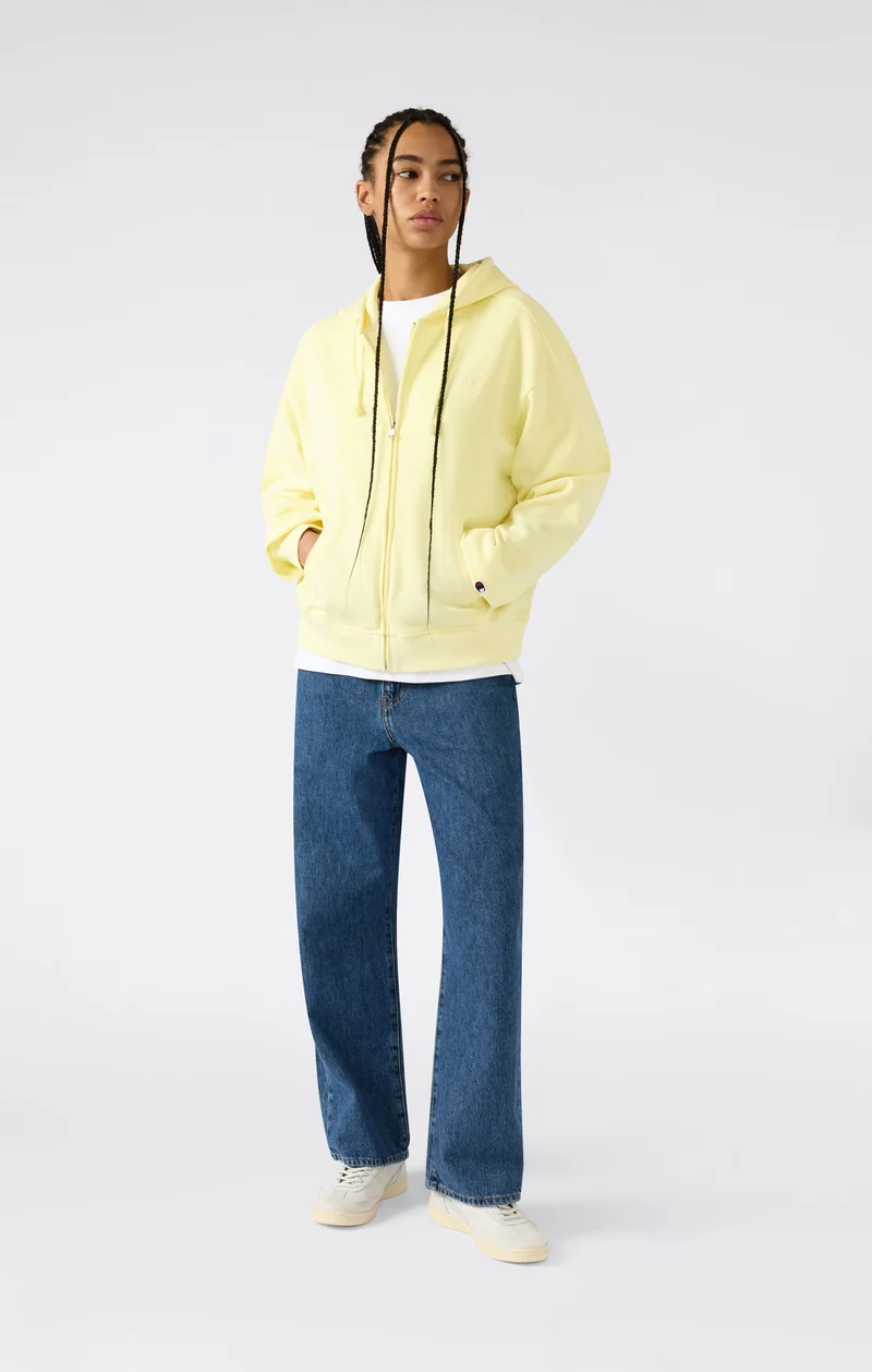 Women’s Lightweight Full Zip Hooded Sweatshirt with Tonal Embroidered “C” Logo Icons