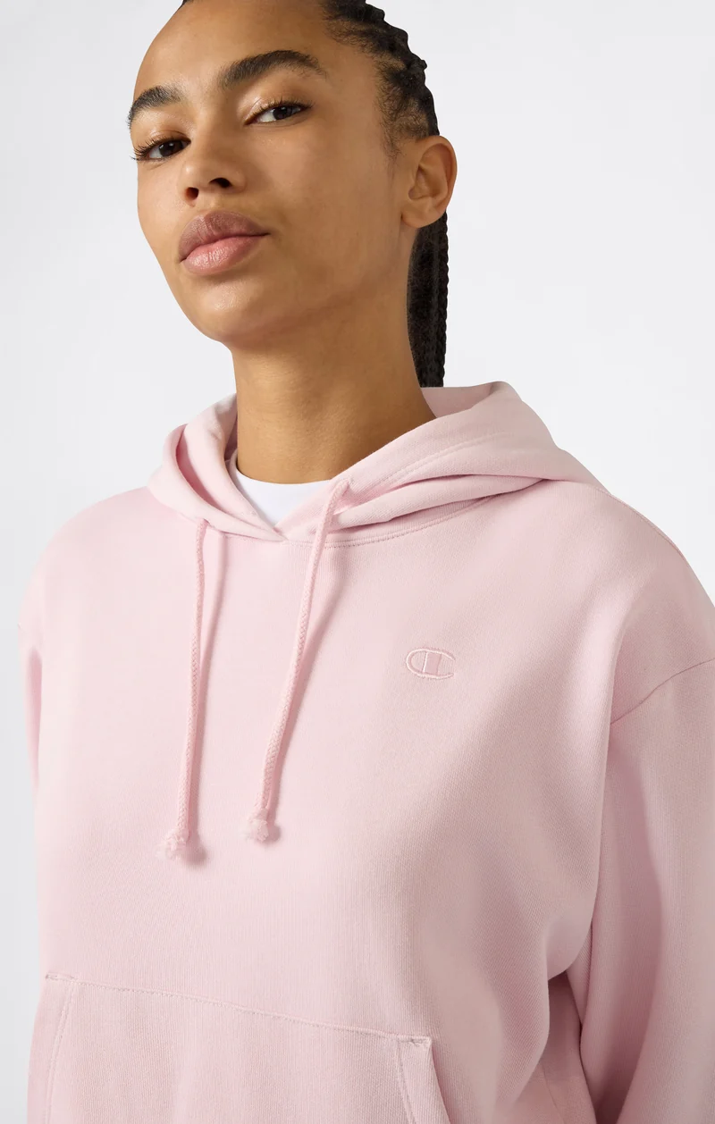 Women’s Lightweight Hooded Sweatshirt with Tonal Embroidered “C” Logo Icons