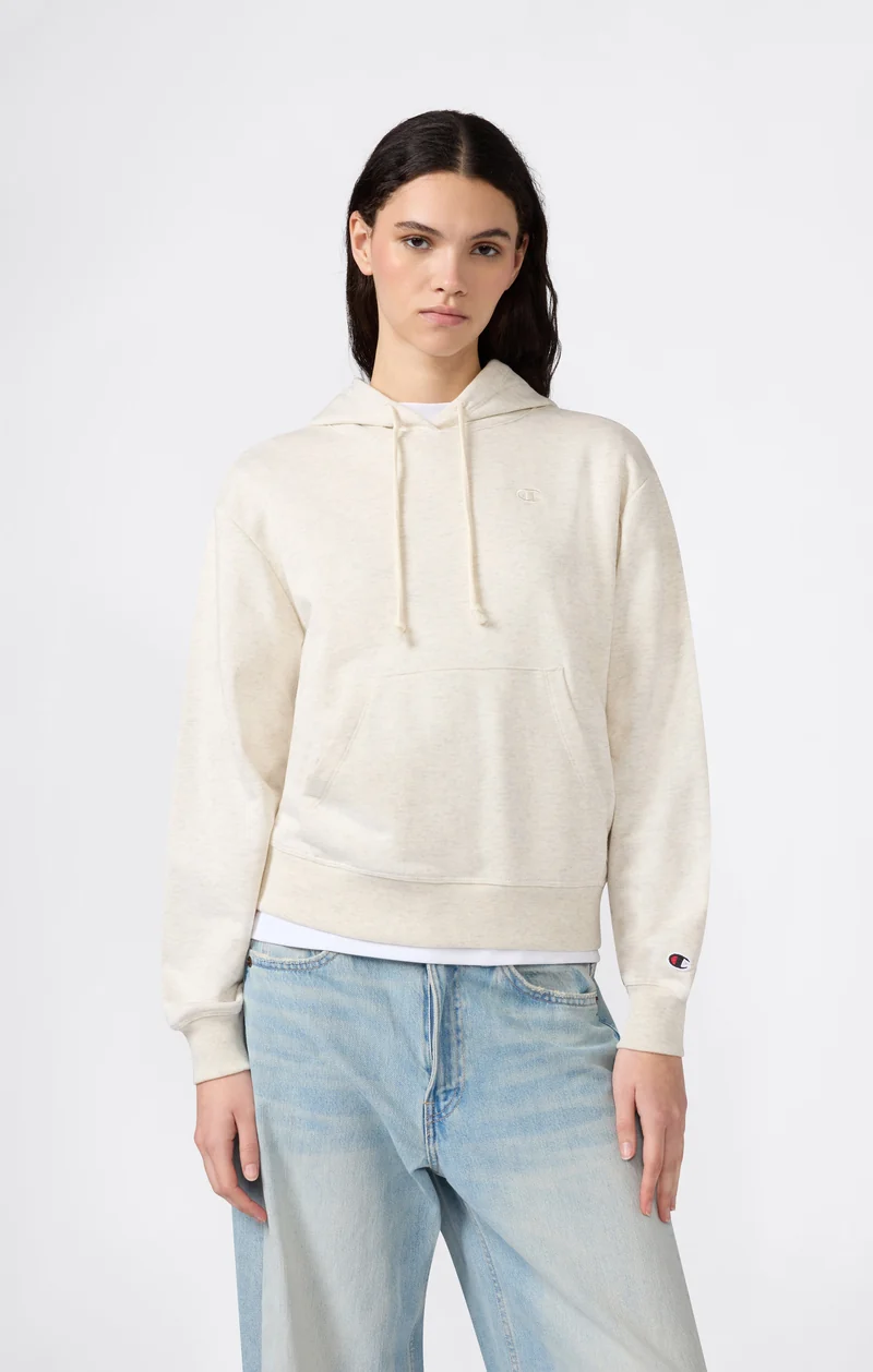 Women’s Lightweight Hooded Sweatshirt with Tonal Embroidered “C” Logo Icons