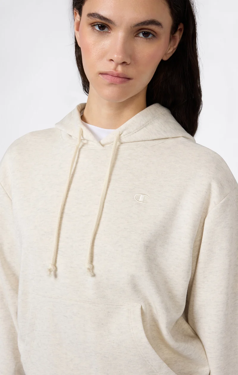 Women’s Lightweight Hooded Sweatshirt with Tonal Embroidered “C” Logo Icons