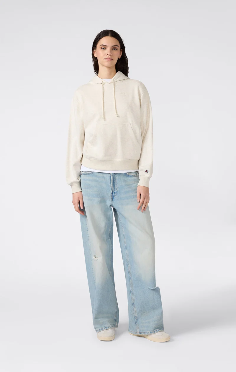 Women’s Lightweight Hooded Sweatshirt with Tonal Embroidered “C” Logo Icons