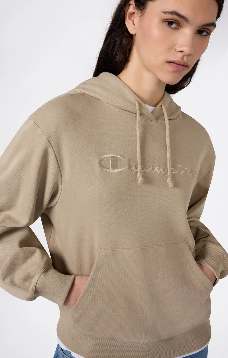 Women’s Lightweight Hooded Sweatshirt with Tonal Embroidered Maxi Logo Icons