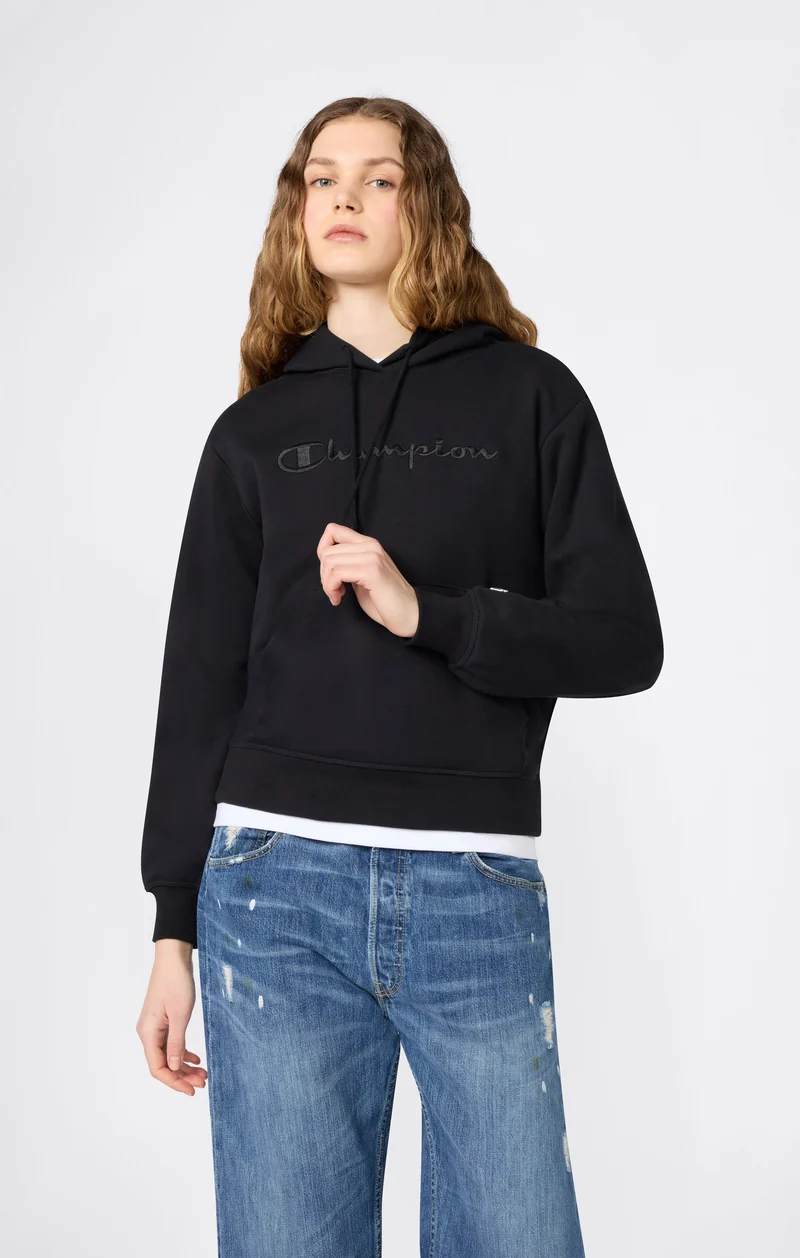Women’s Lightweight Hooded Sweatshirt with Tonal Embroidered Maxi Logo Icons