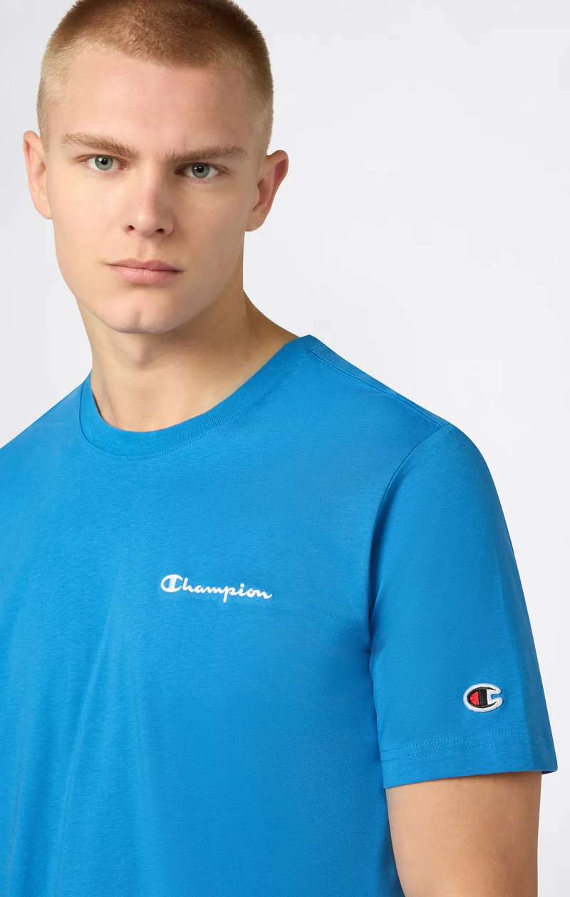Men’s T-Shirt with Small Embroidered Logo Icons