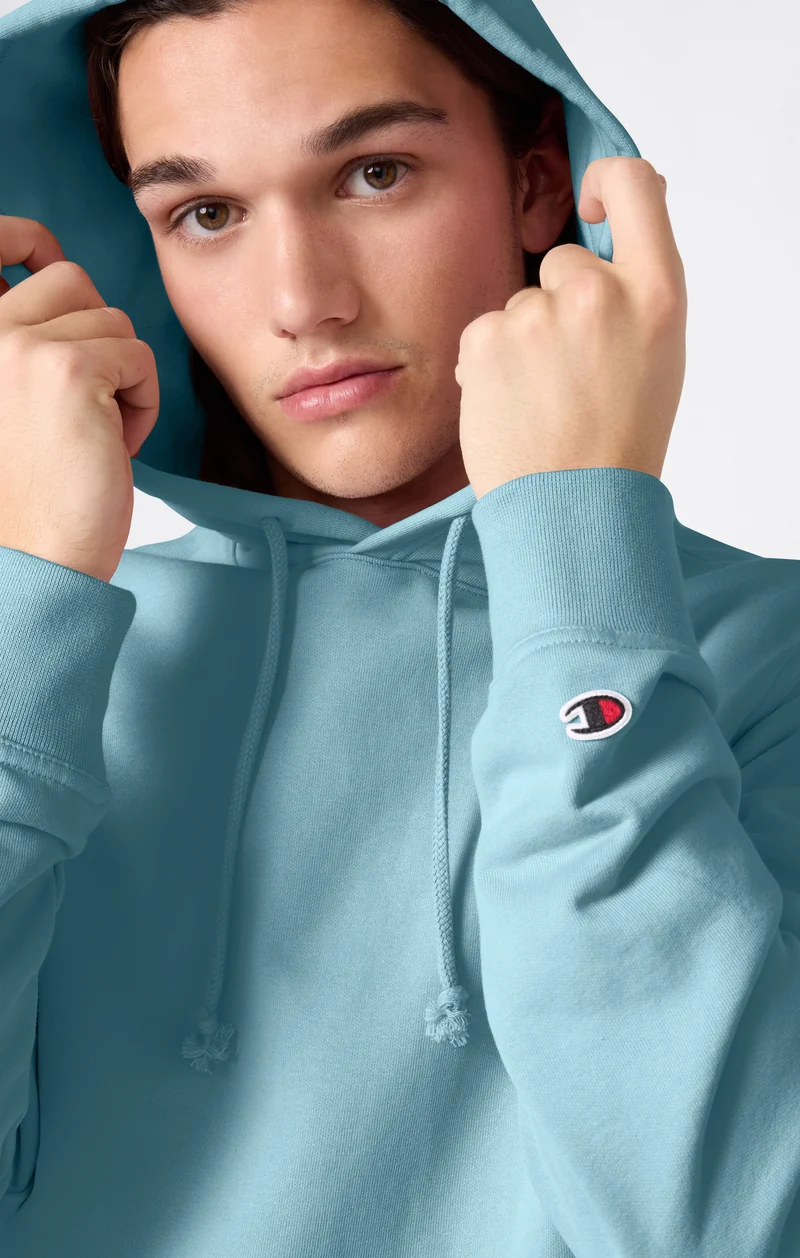 Men's Lightweight Hoodie with Embroidered C Logo Icons