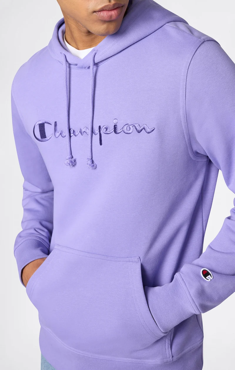 Men's Lightweight Hoodie with Embroidered Logo Icons