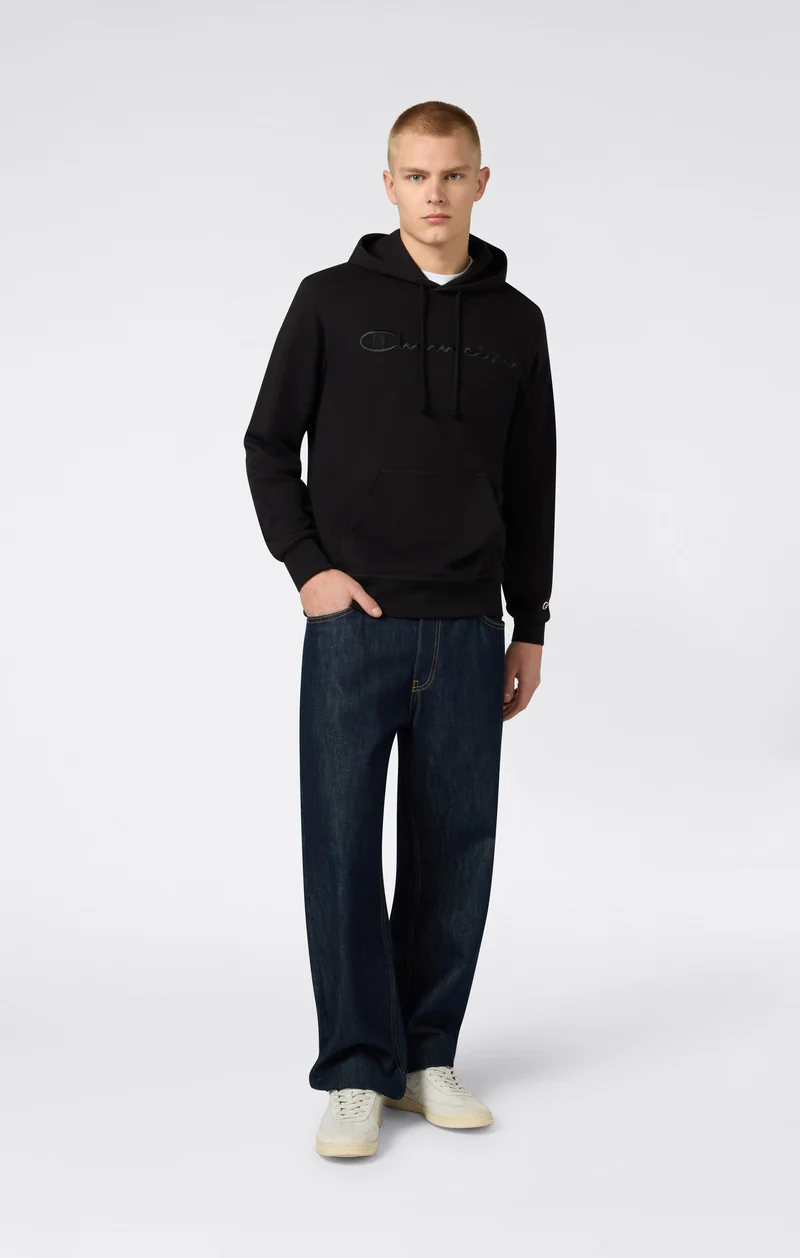Men's Lightweight Hoodie with Embroidered Logo Icons