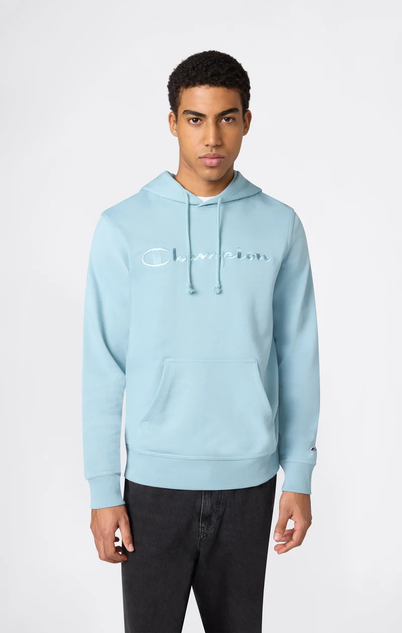 Men's Lightweight Hoodie with Embroidered Logo Icons