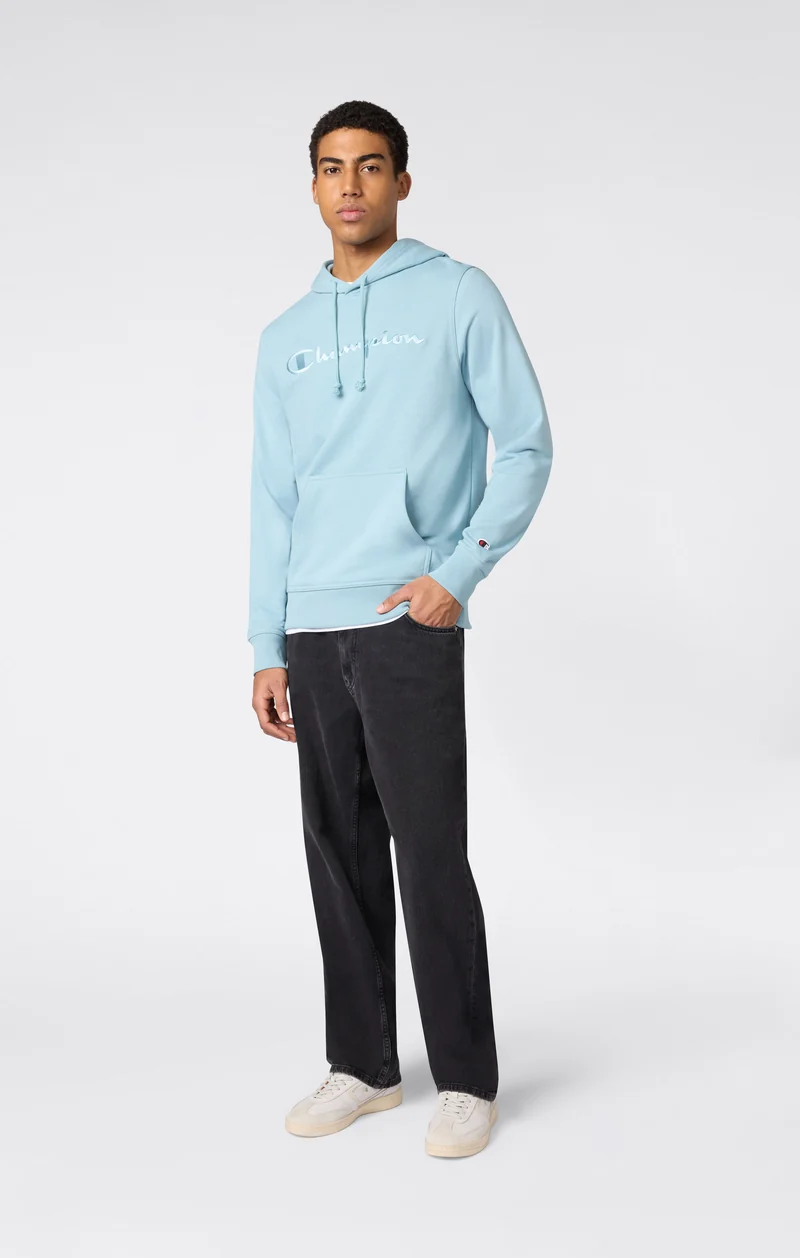 Men's Lightweight Hoodie with Embroidered Logo Icons