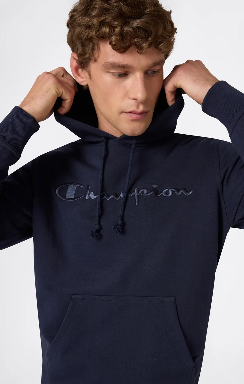 Men's Lightweight Hoodie with Embroidered Logo Icons