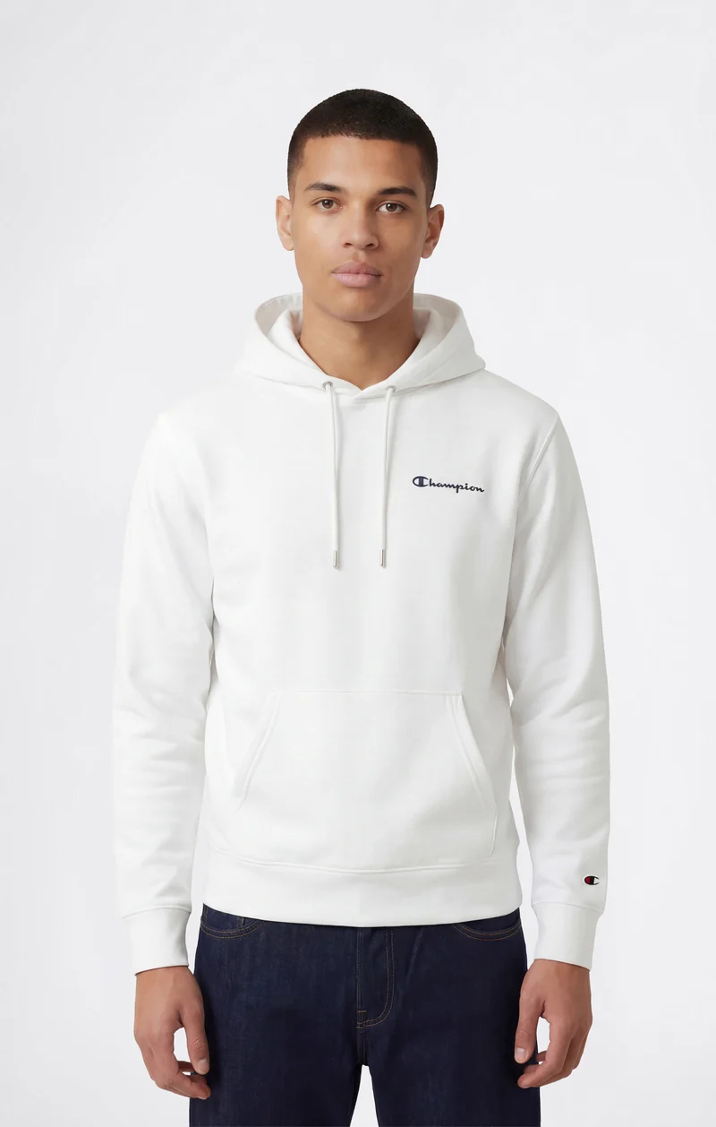 Men’s Lightweight Hoodie with Small Embroidered Logo Icons