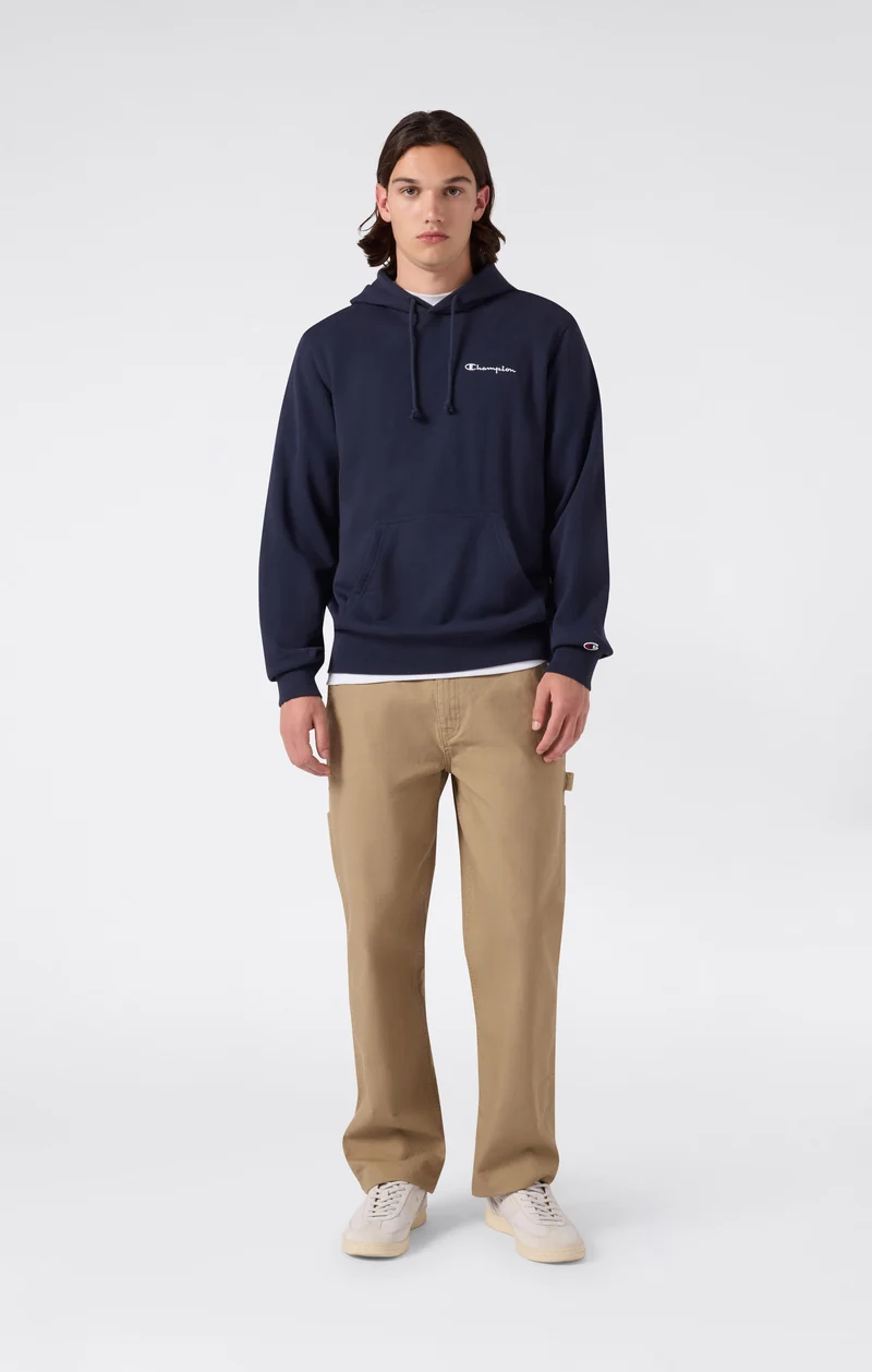Men’s Lightweight Hoodie with Small Embroidered Logo Icons
