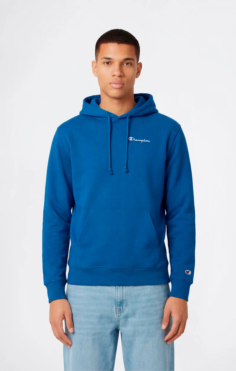 Men’s Lightweight Hoodie with Small Embroidered Logo Icons