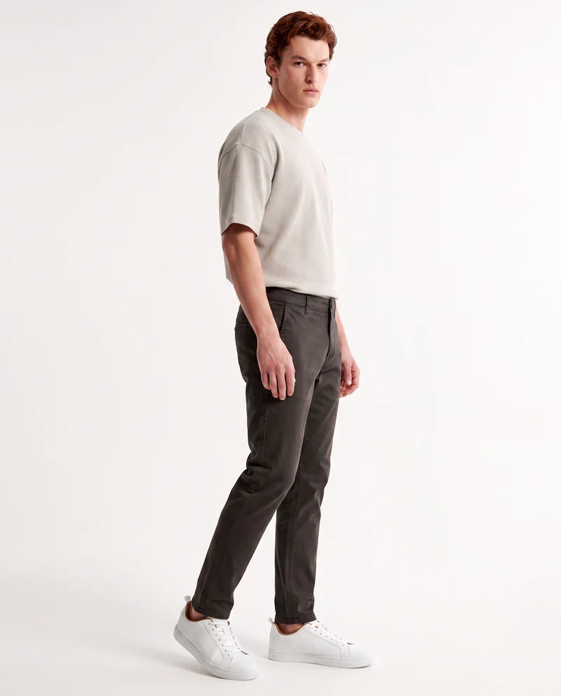 Pantaloni Chino Slim Fit in Cotone Twill - Moro