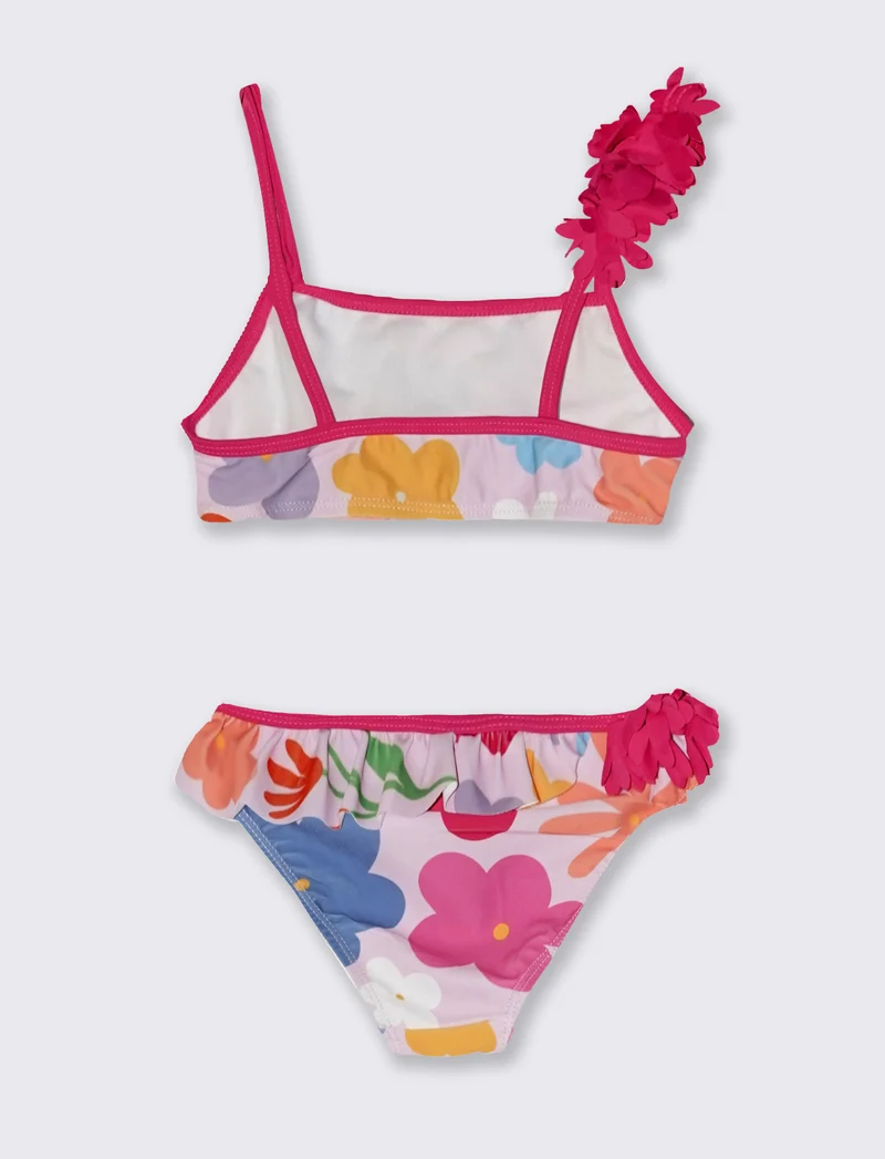 Costume da bagno 2 pezzi Minnie con rouches - Fuxia