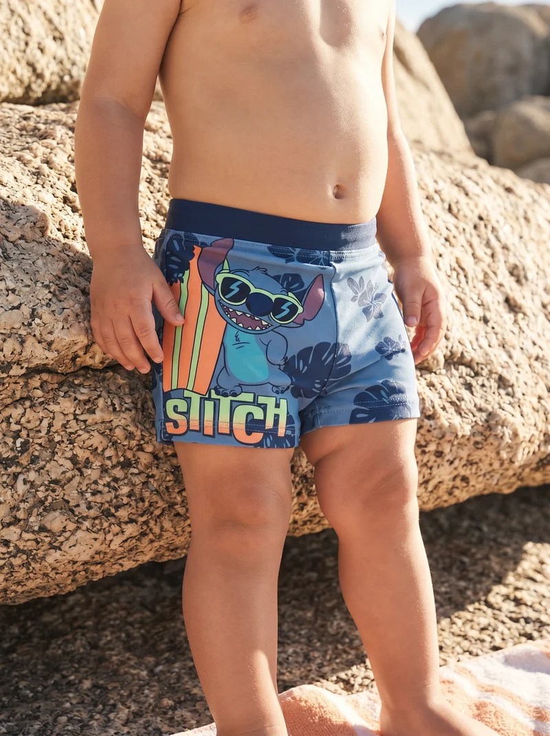 Costume boxer Stitch con stampa Disney - Blu navy