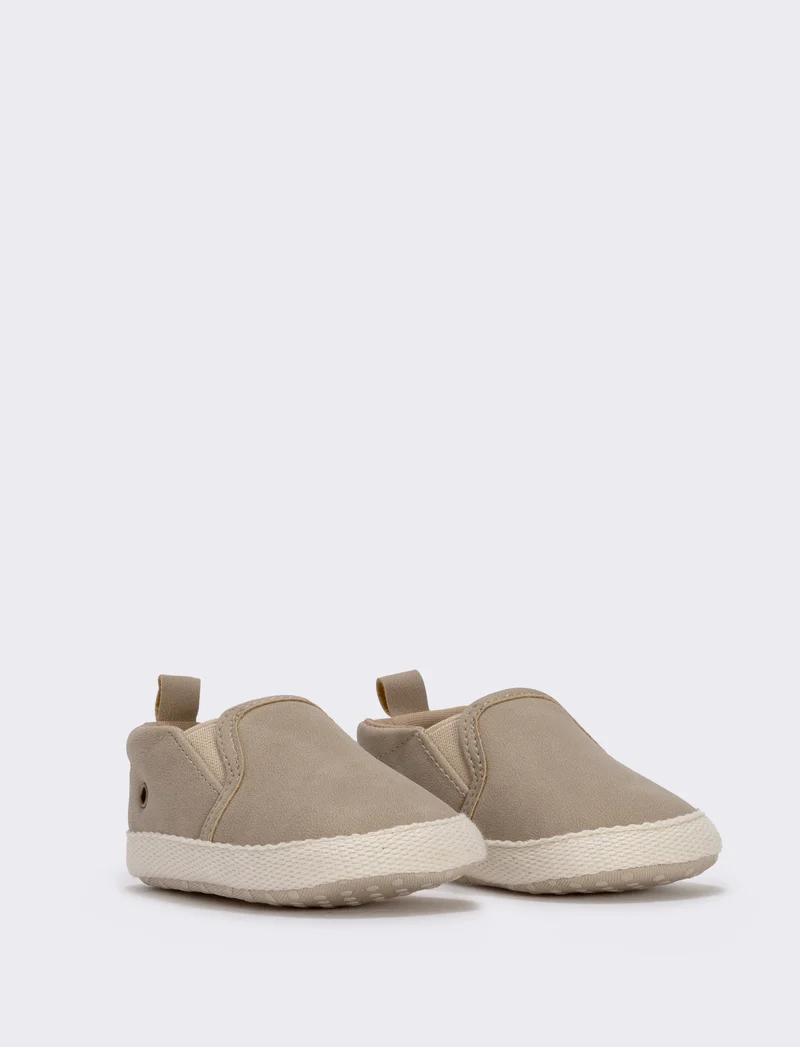Slip-on beige antiscivolo per neonato - Beige