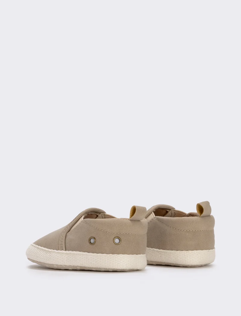 Slip-on beige antiscivolo per neonato - Beige