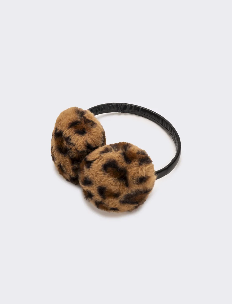 Copriorecchie con ecopelle donna - Leopardato