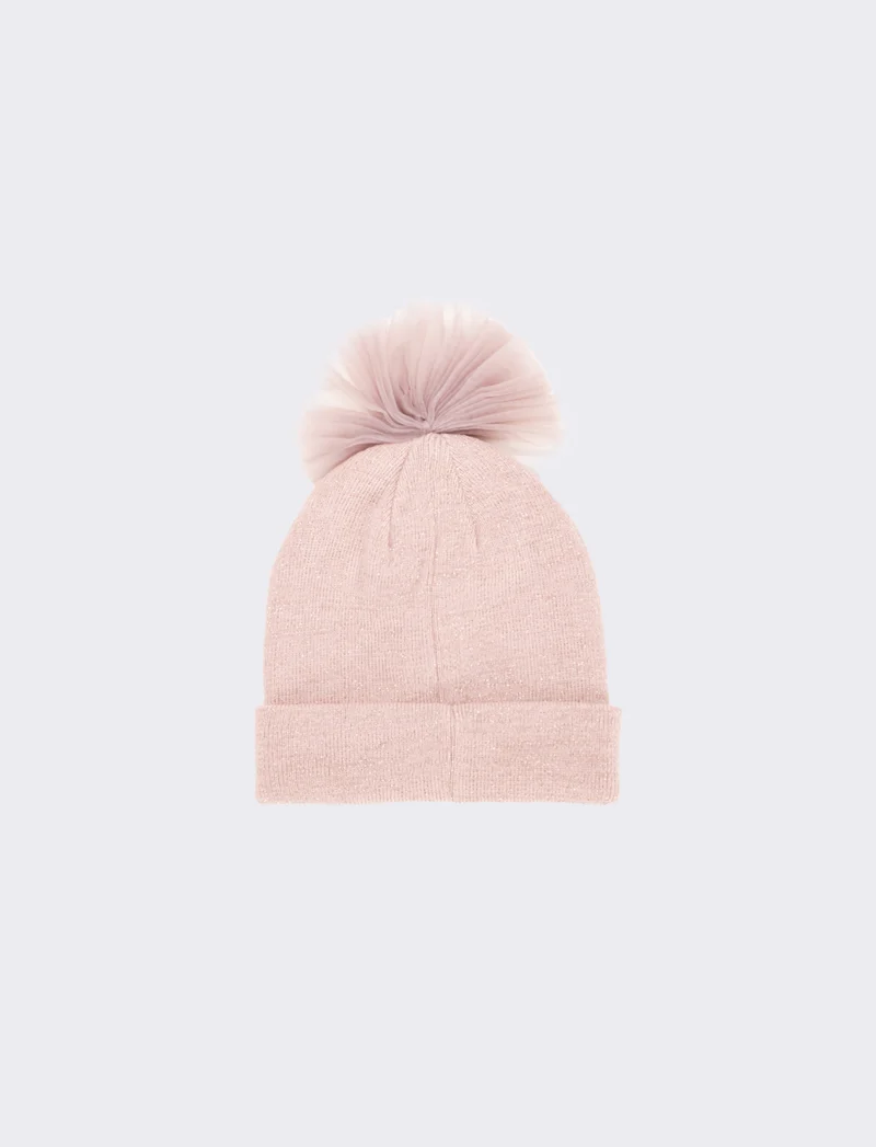 Cappello con fiocco in tulle e lettera paillettes - Var 6