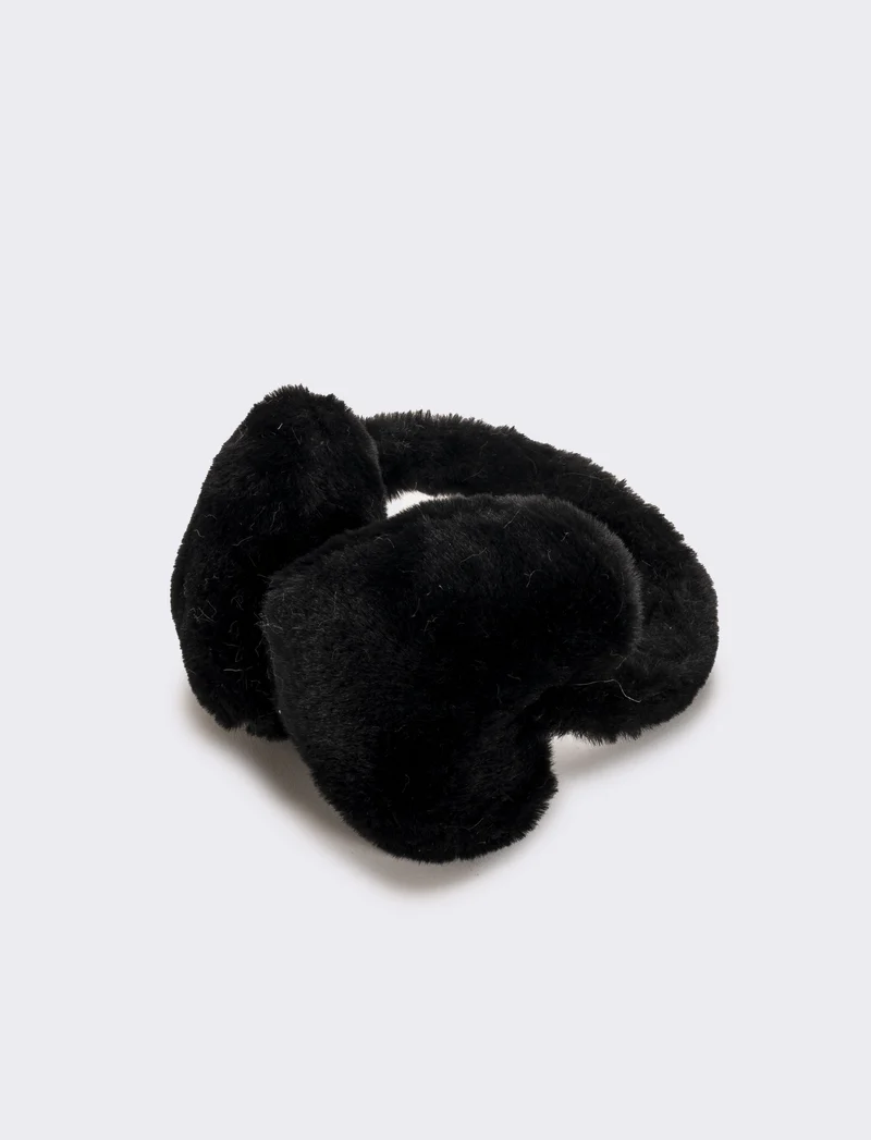 Copriorecchie bambina a cuore - Nero