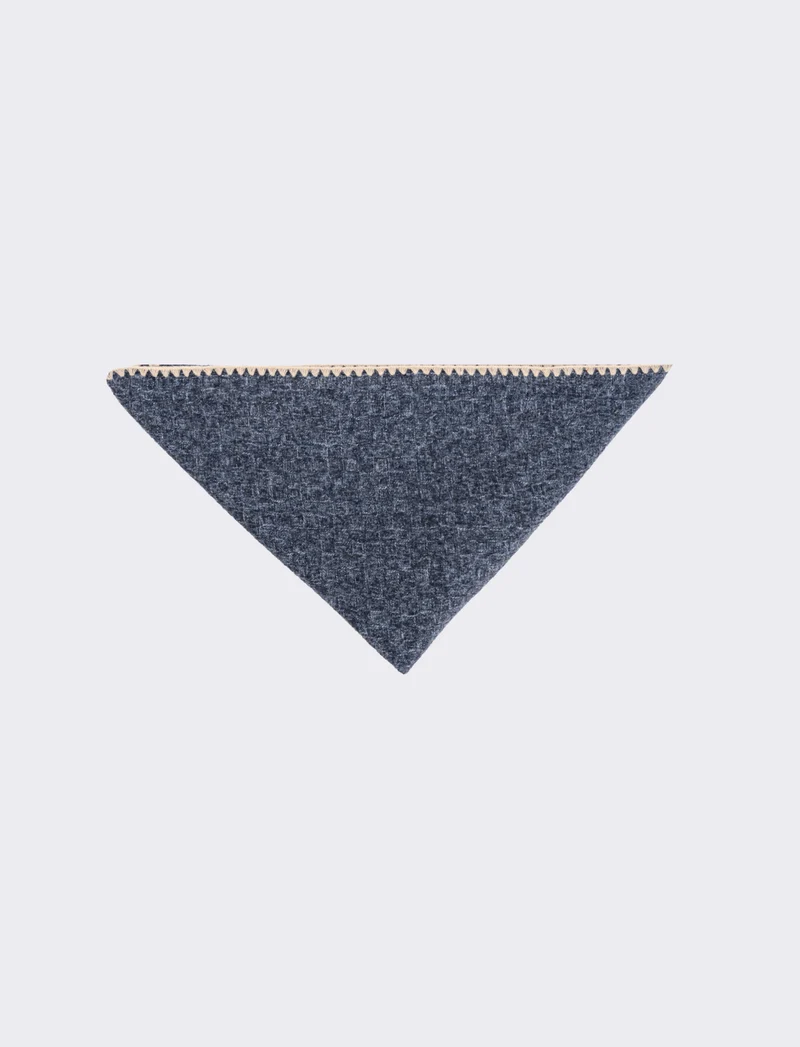 Sciarpa triangolo con impunture varie fantasie - Denim