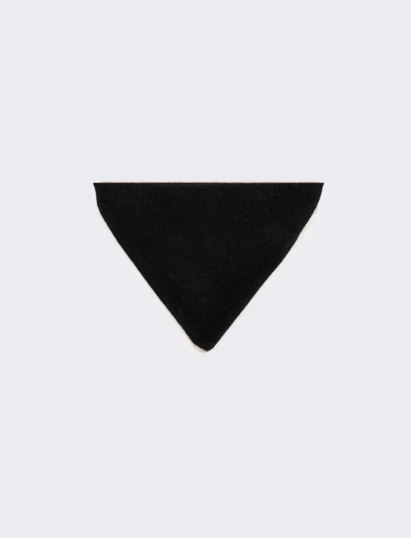 Triangolo sciarpa donna in maglia - Nero